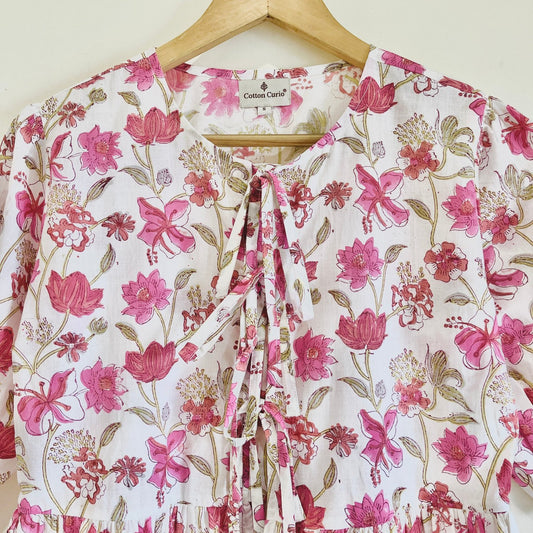 Roses Block Printed Short Top