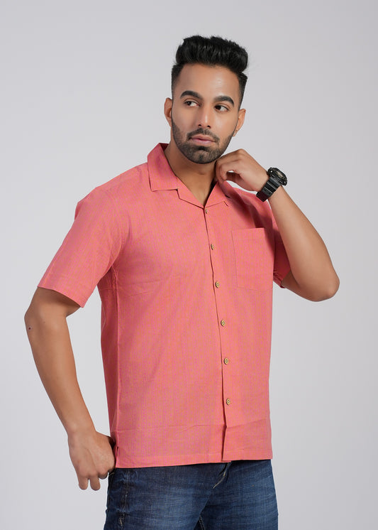 COTTON BLOCK PRINTED SLIM FIT SHIRT