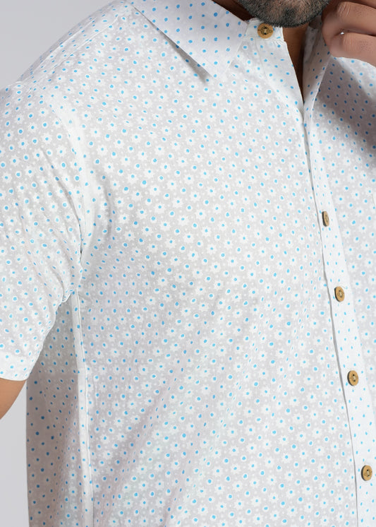 COTTON BLOCK PRINTED HALF SLEEVE SHIRT