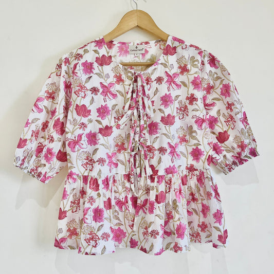 Roses Block Printed Short Top