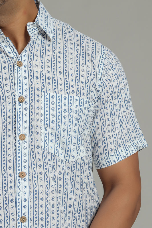 COTTON BLOCK PRINTED HALF SLEEVE SHIRT