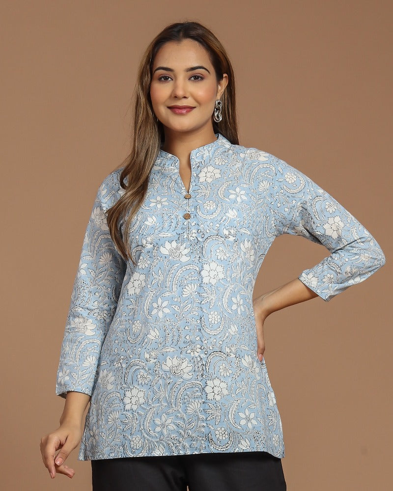 Block Printed Short Kurti – Cotton Curio