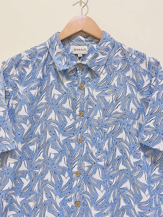 COTTON BLOCK PRINTED HALF SLEEVE SHIRT