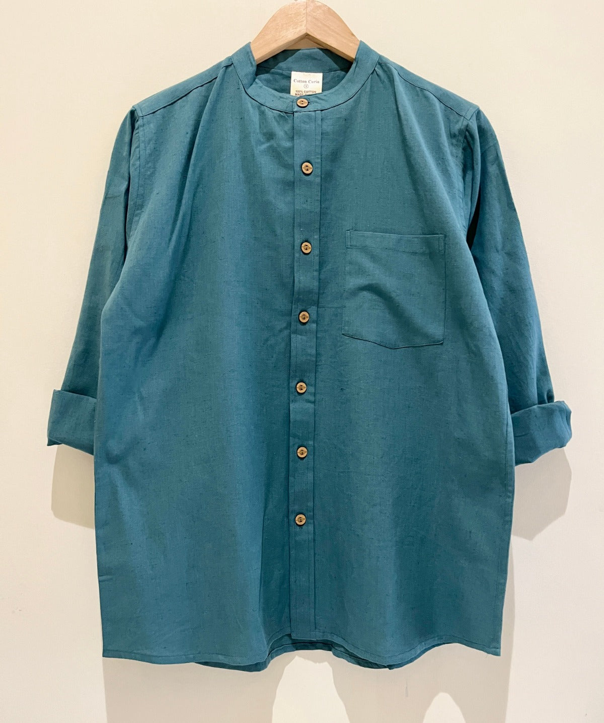 Sage Green Cotton Flax Full Sleeve Shirt