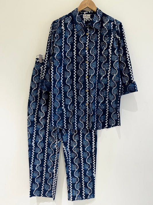 Natural Indigo Printed Co-Ord Set