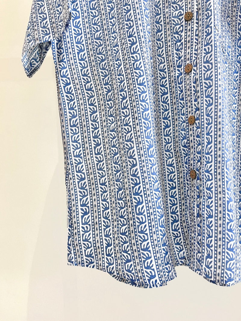 COTTON BLOCK PRINTED HALF SLEEVE SHIRT