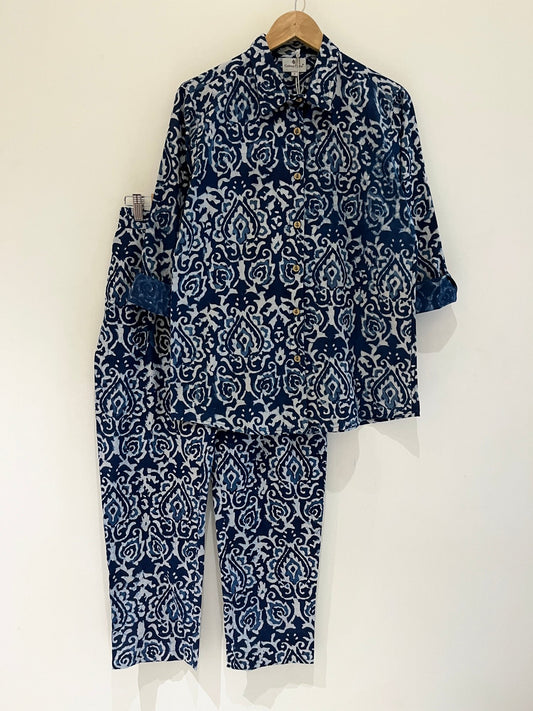 Natural Indigo Printed Co-Ord Set