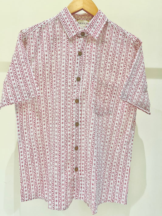 COTTON BLOCK PRINTED HALF SLEEVE SHIRT