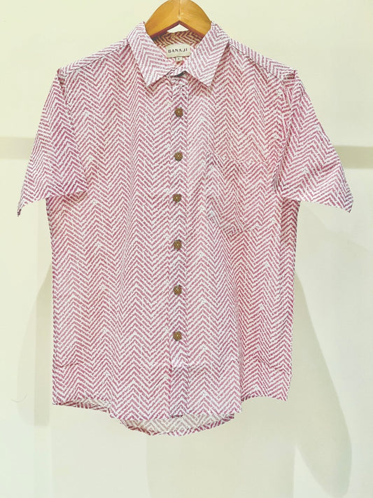 COTTON BLOCK PRINTED HALF SLEEVE SHIRT