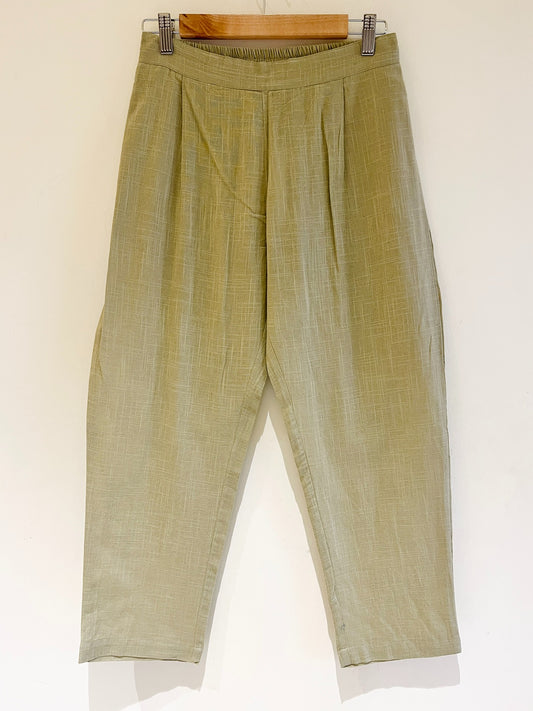 Olive Narrow Leg Cotton Pants