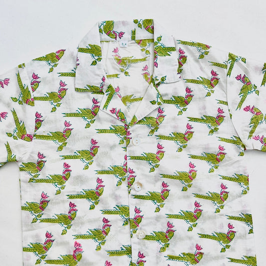 Parrot Cotton Printed Boys Shirt (0-8 Yrs)