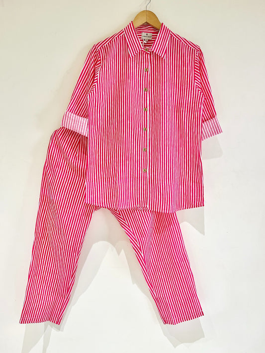 'Most Loved' Pink Stripe Co-Ord Set