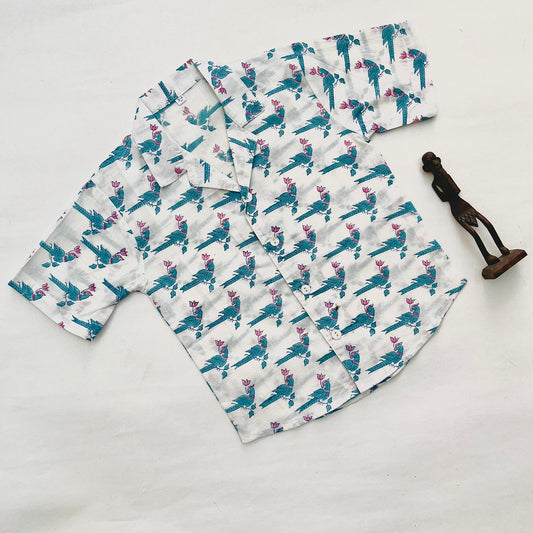 Parrot Cotton Printed Boys Shirt (0-8 Yrs)