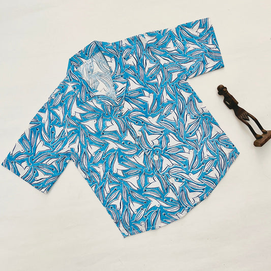 Blue Bird Cotton Printed Boys Shirt (0-8 Yrs)