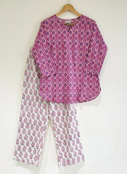 Crimson Block Printed Co-Ord Set