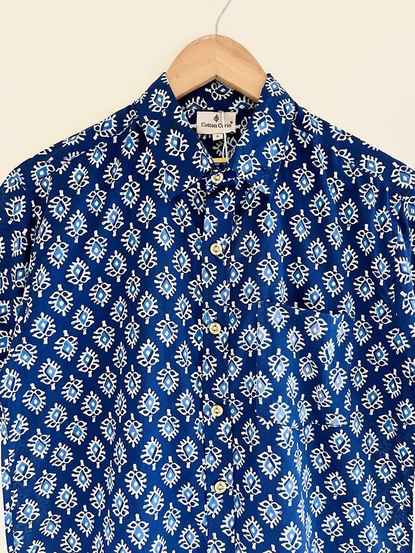 Half Sleeves Men s Shirt Cotton Curio