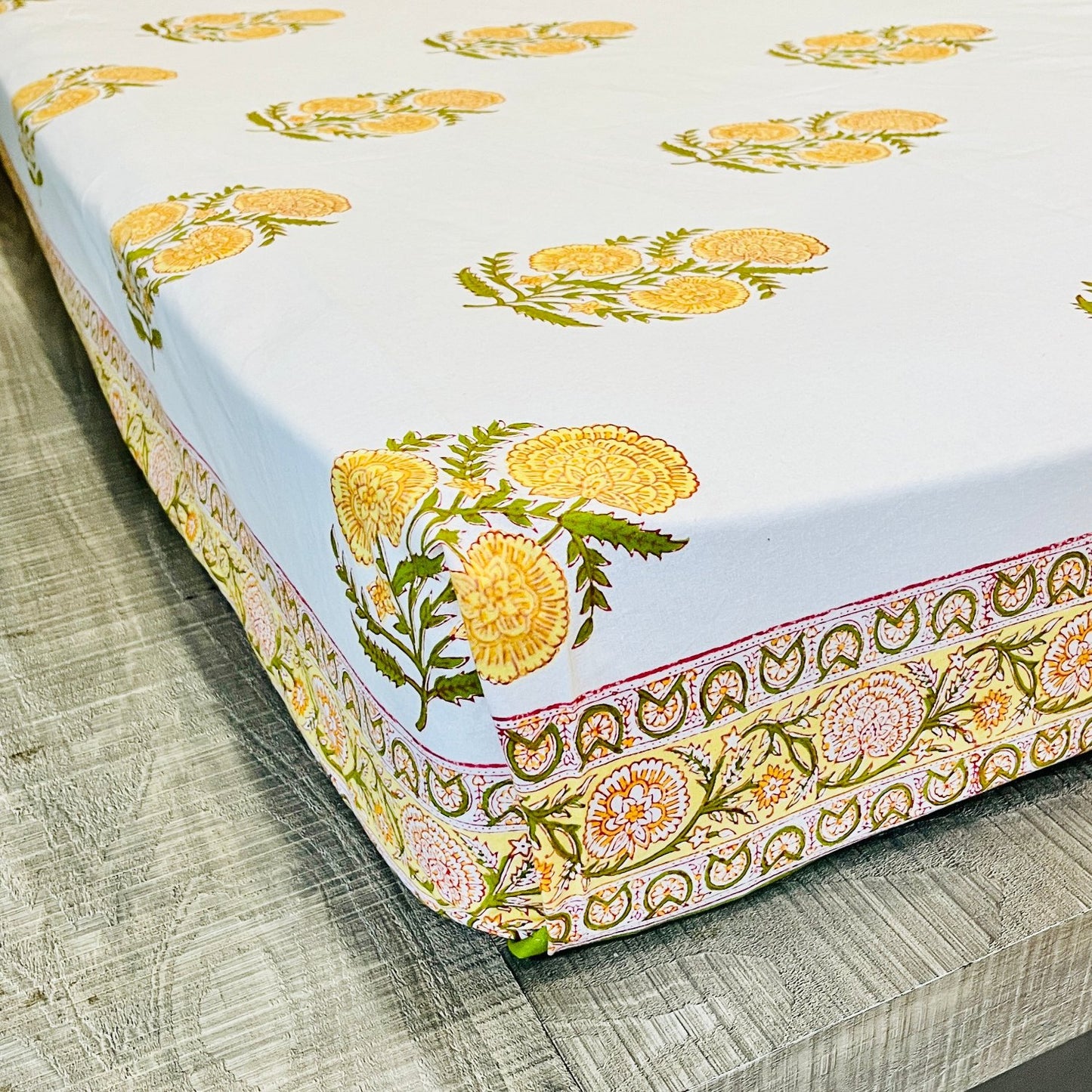 Yellow Dahlia Bed Sheet with Pillow Covers