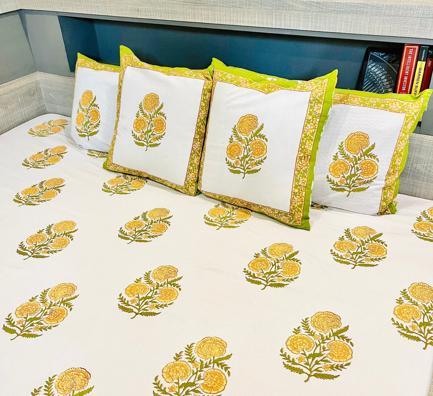 Yellow Dahlia Bed Sheet with Pillow Covers