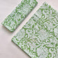 Green Printed waffle Bath Towels- Set Of 2