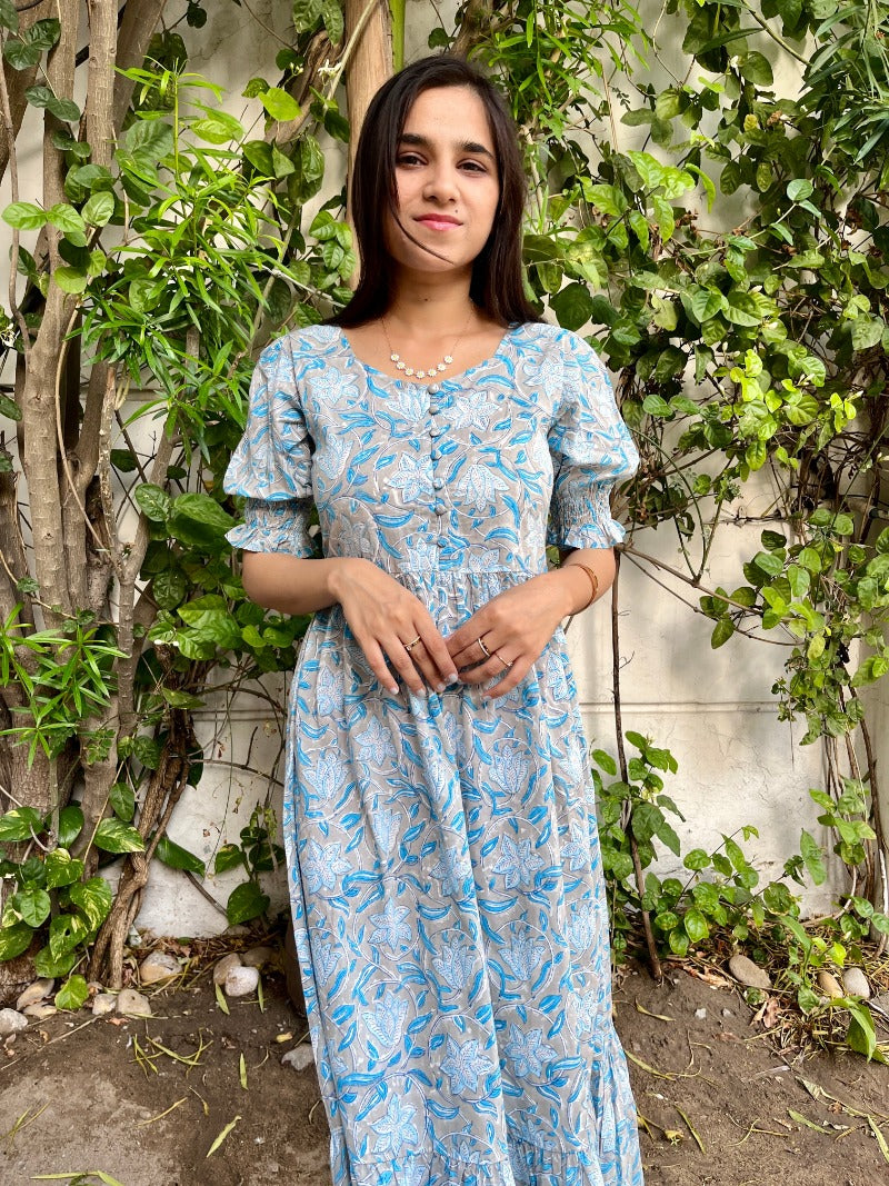 Block print outlet cotton dress