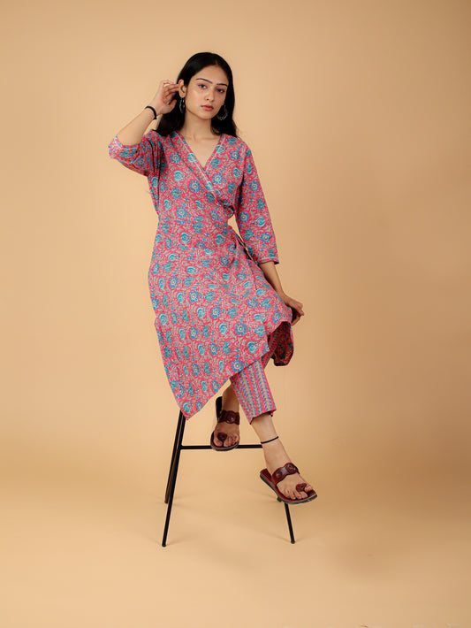 Cotton Printed Wrap Kurta