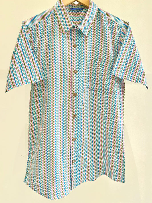 COTTON PRINTED HALF SLEEVE SHIRT